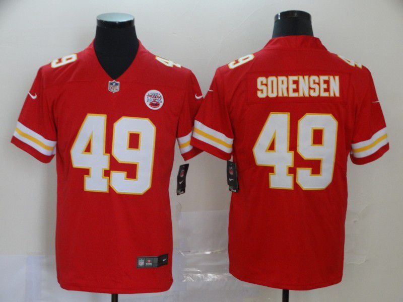 Men Kansas City Chiefs #49 Sorensen Red Nike Vapor Untouchable Limited NFL Jersey